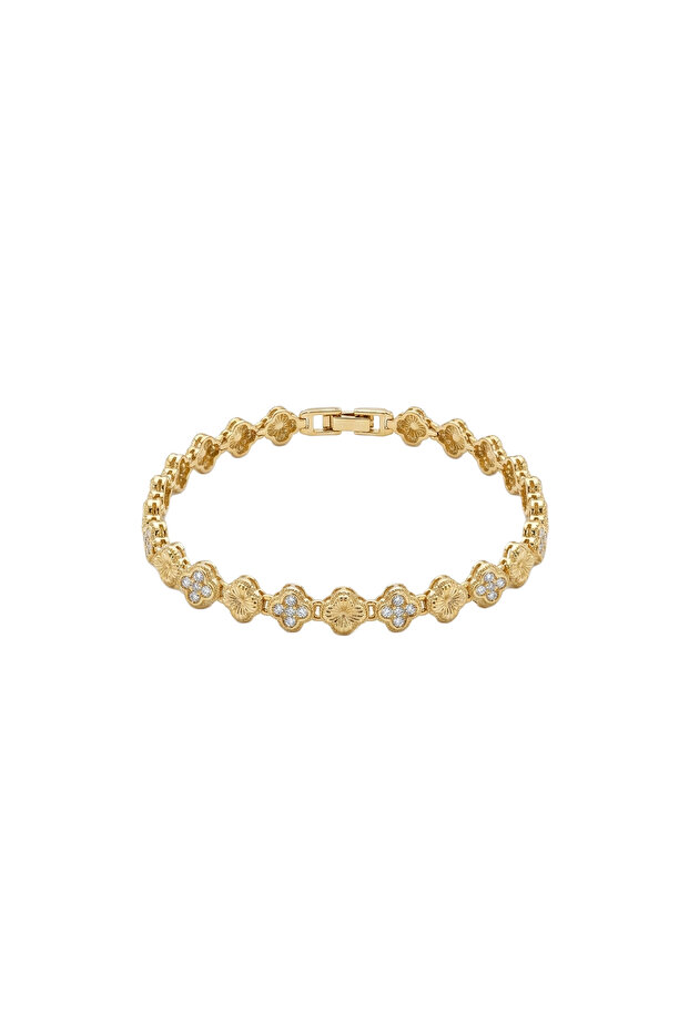 Steel Zircon Clover Lucky Bracelet