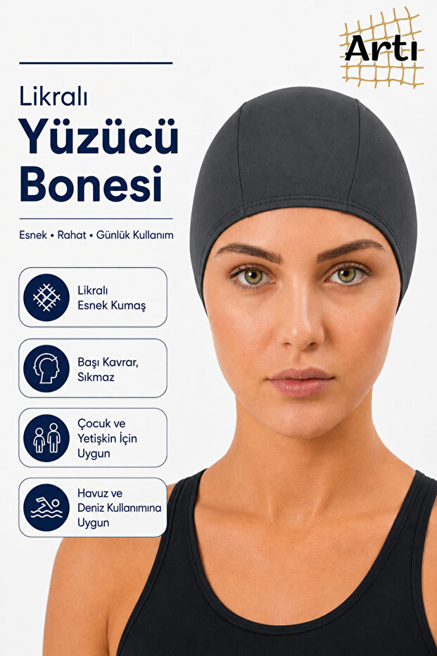 Stretch Fabric Swimming Cap – Flexible, Comfortable, Quick-Drying Sports Cap for Sea & Pool