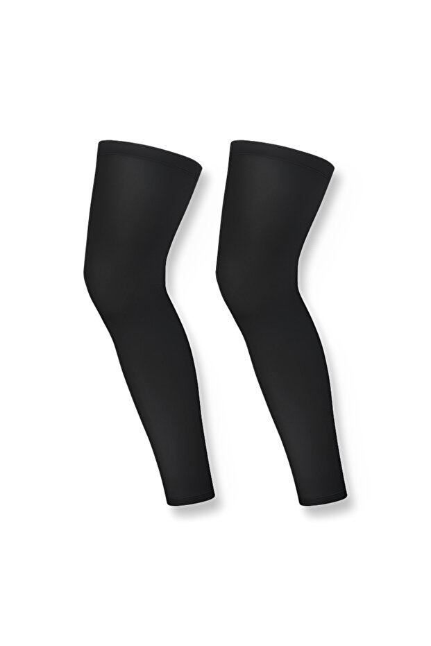 M (Weight 45-60KG) Black (1Pair) Summer Cycling Leg Compression Sleeves Outdoor Sports Quick Dry Kne