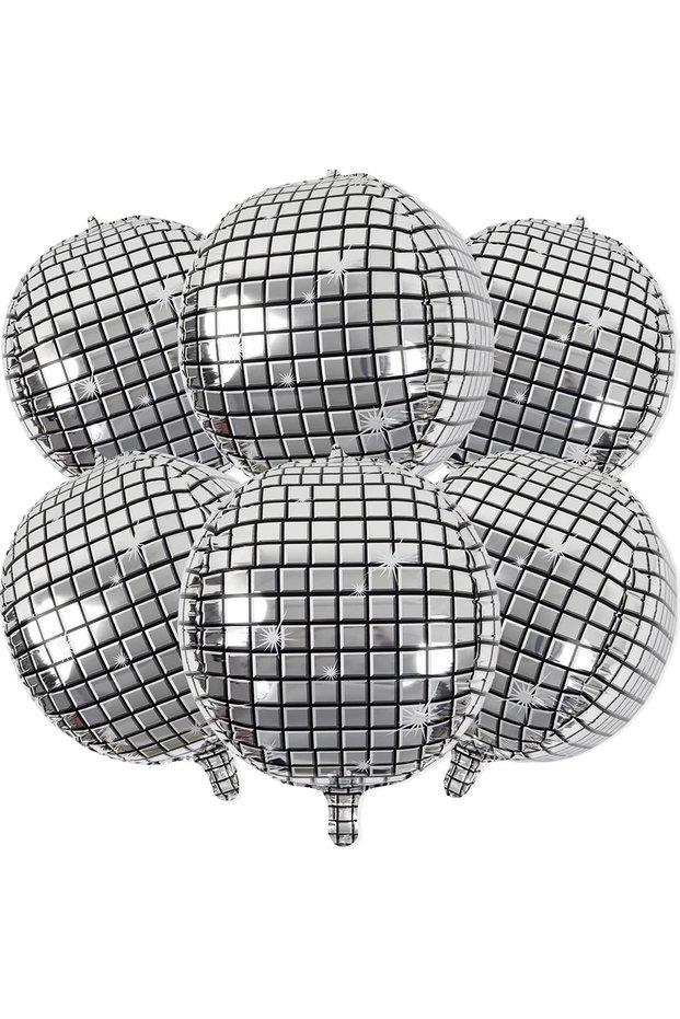 22inch HG342 6 Pieces of 22 inch Laser Disco Silver Lights for Birthday Parties, Roof Decorations, C