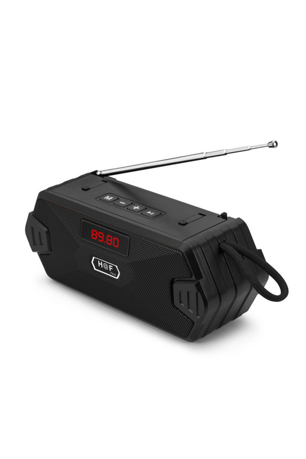 black Radio FM Receiver Outdoor Portable Aux Wireless Bluetooth Speaker Subwoofer Music Sound Box Ba