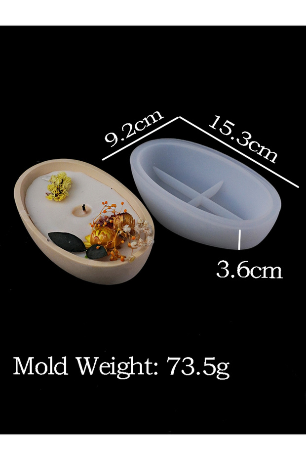 small Concrete Oval Candle Jar Silicone Mold Ship Shape Flowerpot Crafts Plaster Molds DIY Resin Wax