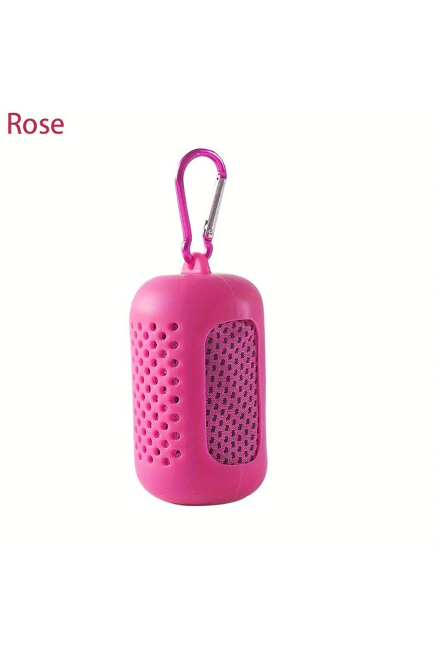 30x80CM silicone-rose red Cooling Towel Breathable Chilly Towel Sports Towel With Storage Box Yoga T