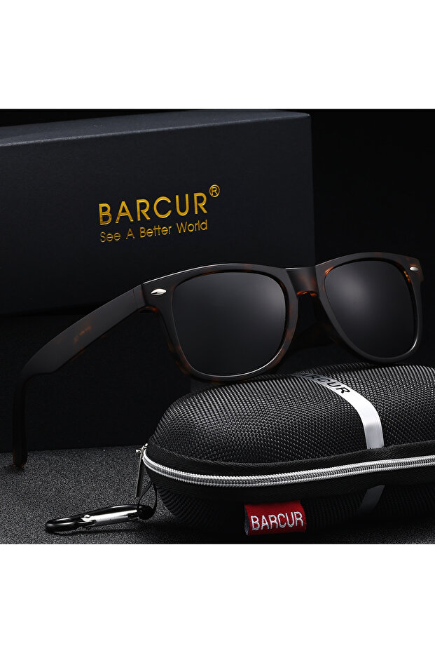 نظارات شمسية رياضية مستقطبة للرجال من LeopardGray BARCUR بحماية UV400، إطار بيضاوي متين وبسيط من البولي كربونات، هدية مميزة