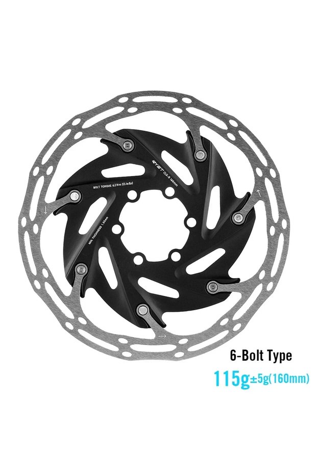 6-Bolts 160mm 2025 RYET 6-Bolts Bicycle Brake Rotors&140mm/160mm Center-Lock MTB Road Bike Bicycle P