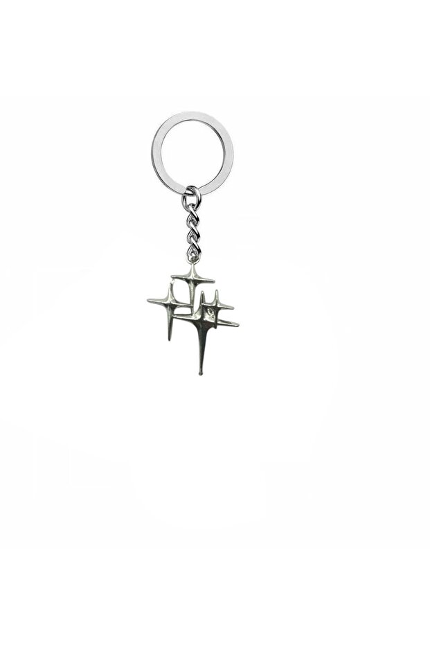 Unisex Keychain with Four-Cornered Star Figure – Geometric and Meaningful Minimal Accessory