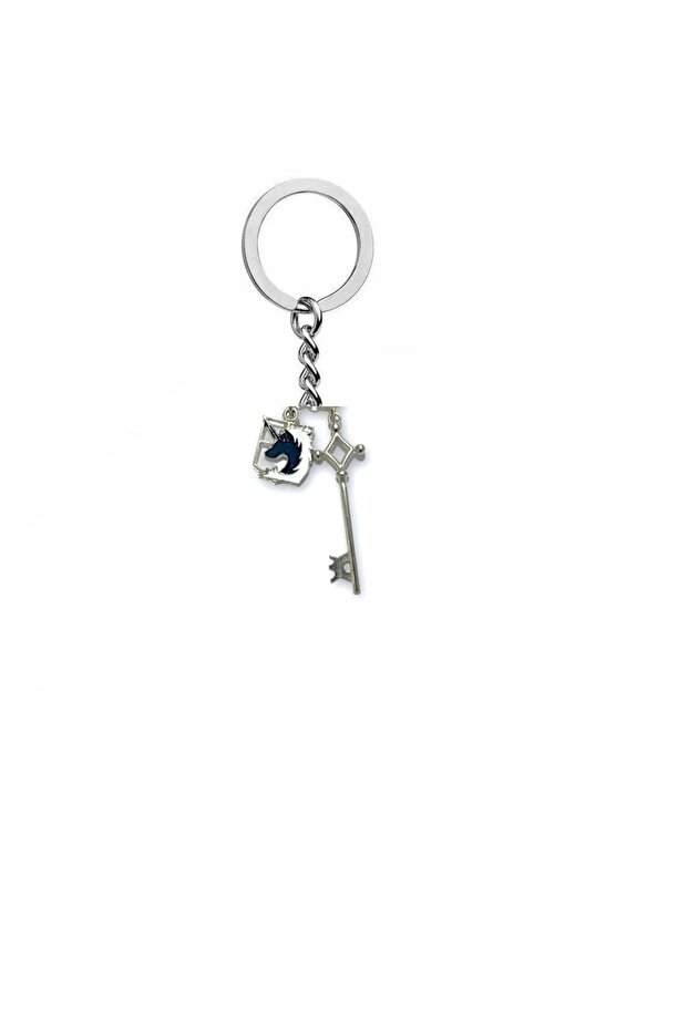 Attack on Titan Military Police Symbol & Key Figure Keychain | Unisex Anime Accessory