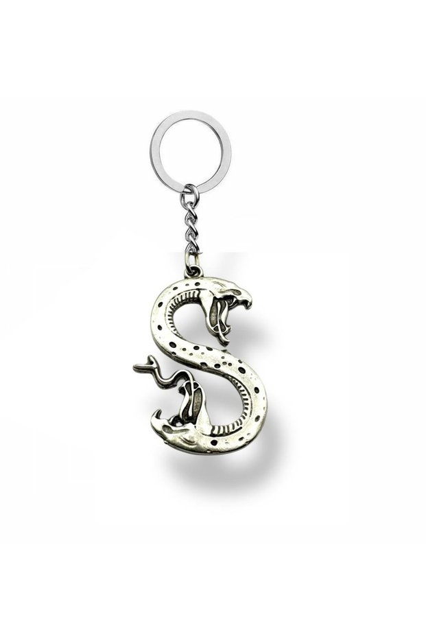 Letter S Metal Keychain with Snake Figure – Icons of Personal Power and Transformation