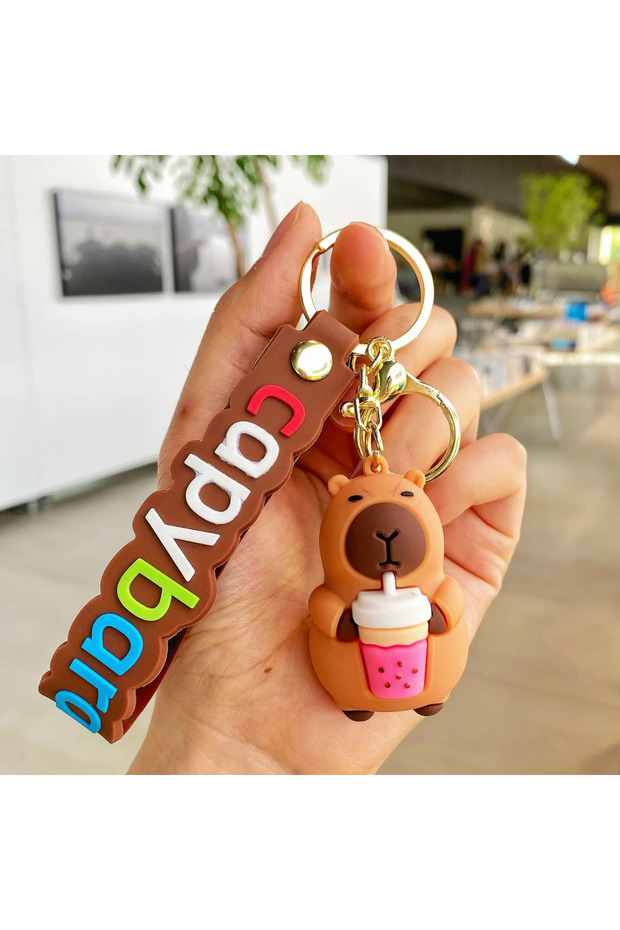S Creative Cute Capybara Keychains For Car Keychain Anime Cartoon Capibala Women Doll Charm Holiday.