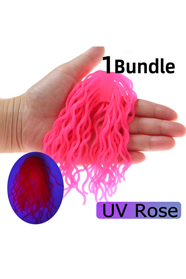 حزمة واحدة من خيوط UV Rose بـ 60 خيطًا/حزمة، مواد ربط صناعية ناعمة وقابلة للتمدد لصيد الذباب