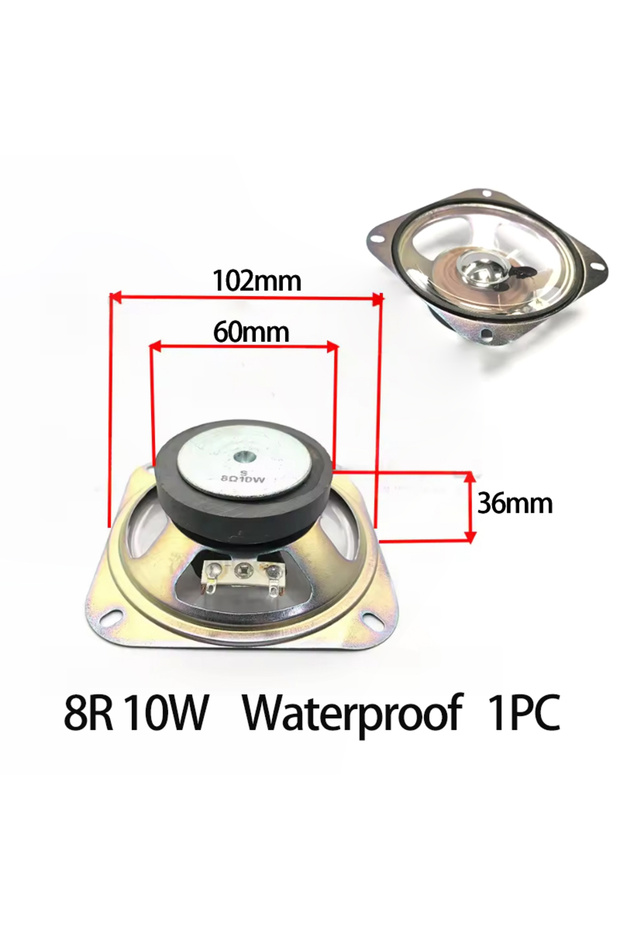 8R 10W 1PC 1PCS 4-Inch Diameter 102mm Square 60mm4/8 Ohm 10w Transparent Waterproof Speaker 4/8 O