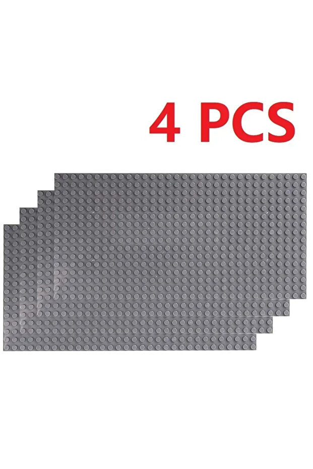 4 قطع من ألواح البناء الأساسية الكلاسيكية باللون الرمادي الداكن مقاس 16×32 و32×32، قطع بناء للتركيب الذاتي