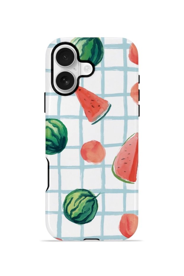 iPhone 16 Vorian Double Layer Case Watermelon Grid