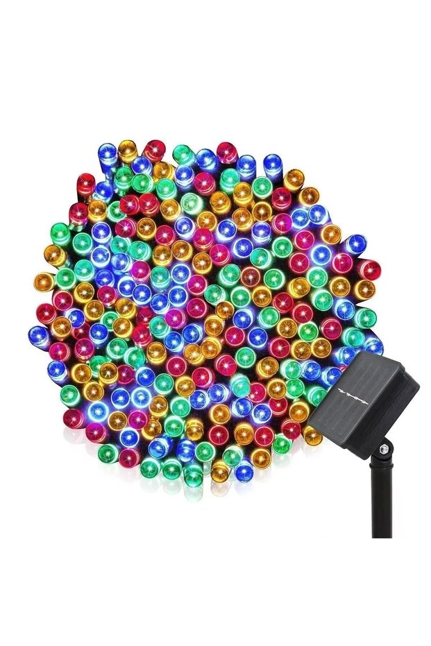 12M 100LED RGB 8Colors Outdoor Solar Light Garden Warm/Purple/RGB LED Strip String Fairy Lights Sola