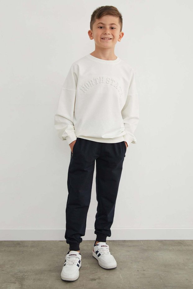 Unisex Kids Sweatpants with Tie Waist and Zipper Pocket
