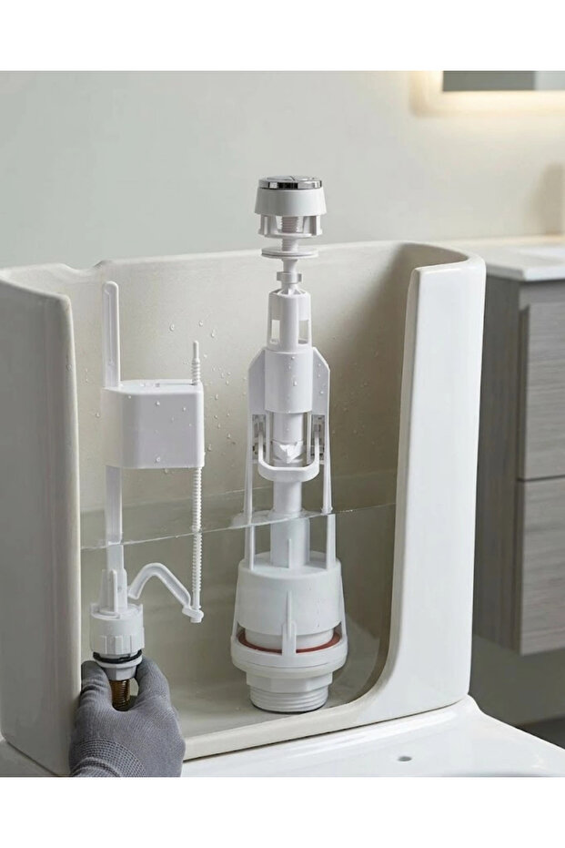 Push-Down Vitrified Cistern Inner Set Adjustable Silent Filling Toilet Cistern Mechanism