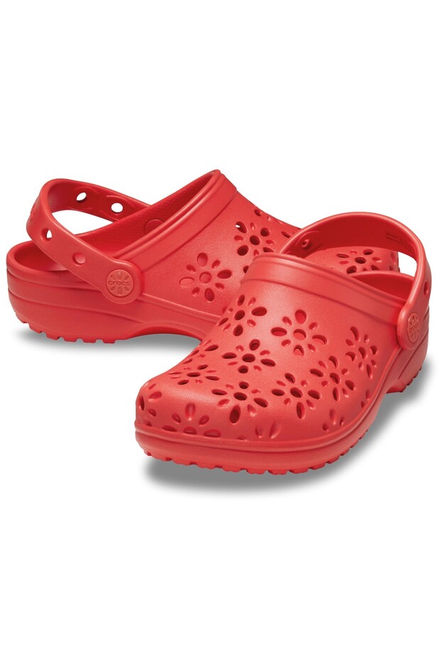 Classic Floral Cut Out Clog K Children's Slippers Colorful