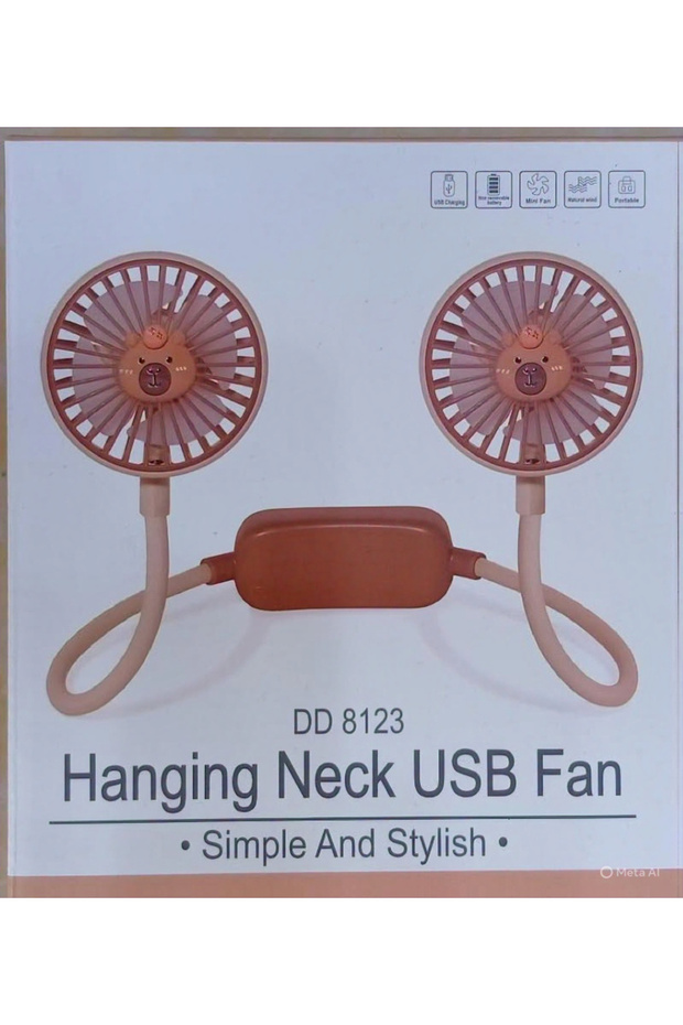 Portable Hanging Neck USB Fan Rechargeable Hands-Free Personal Cooling Fan