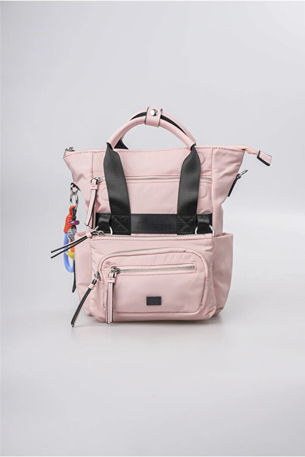 Women's Shoulder and Backpack Bag with Multiple Compartments for Daily Use Stylish Lightweight Durable Design Powder 18136