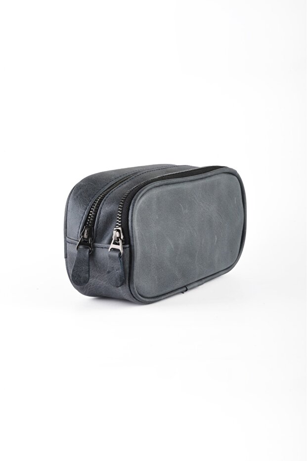 Luxury Genuine Calfskin Crazy Vintage Men's Handbag and Shaving Bag - Multi-Purpose