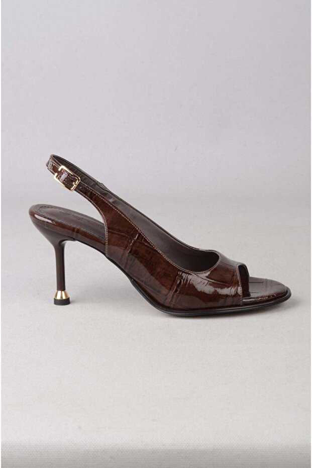 Select s61 heel women's shoe (heel height: 9 cm) coffee croco