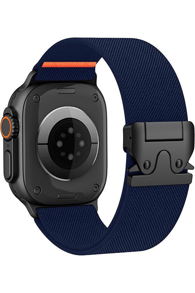 Elastic Nylon Band Apple Watch Ultra 49mm Sport Strap Adjustable Buckle 42,44,45,46mm, BLUE