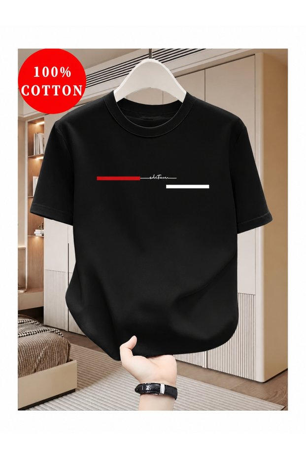 Striped Streetwear Printed Oversize Large Size T-Shirt / Tee-Shirt