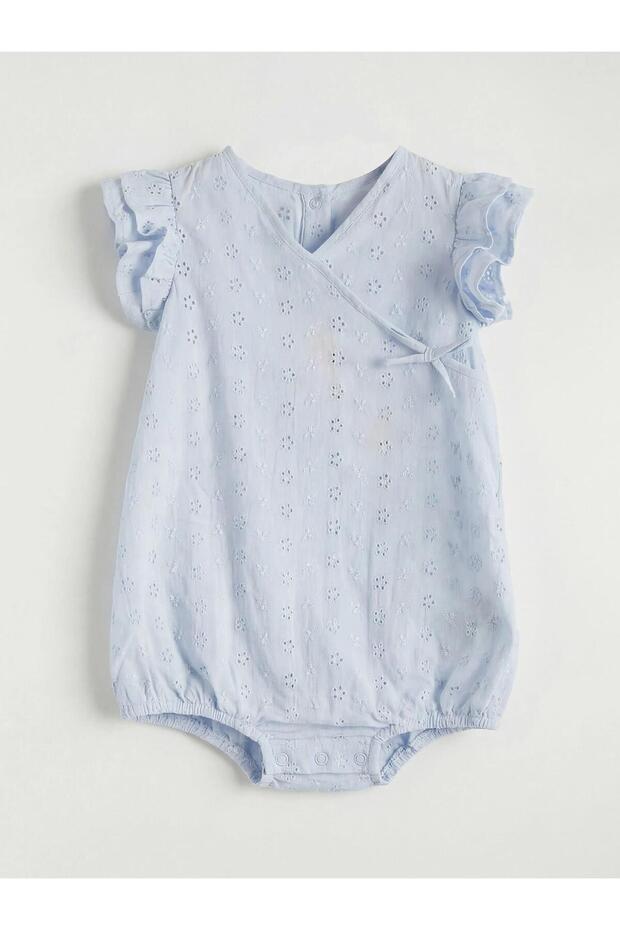 Double-Breasted Collar Embroidered Brode Baby Girl Jumpsuit (S6)