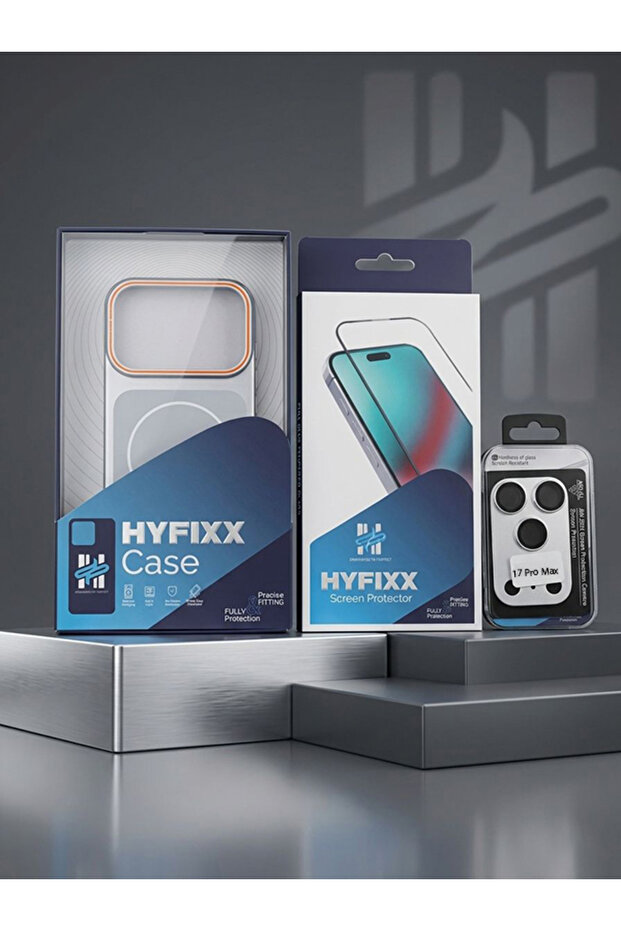 HYFIXX IPHONE 17 PRO MAX METALIC MOBILE COVER WITH SCREEN PROTECTOR AND CAMERA LENS