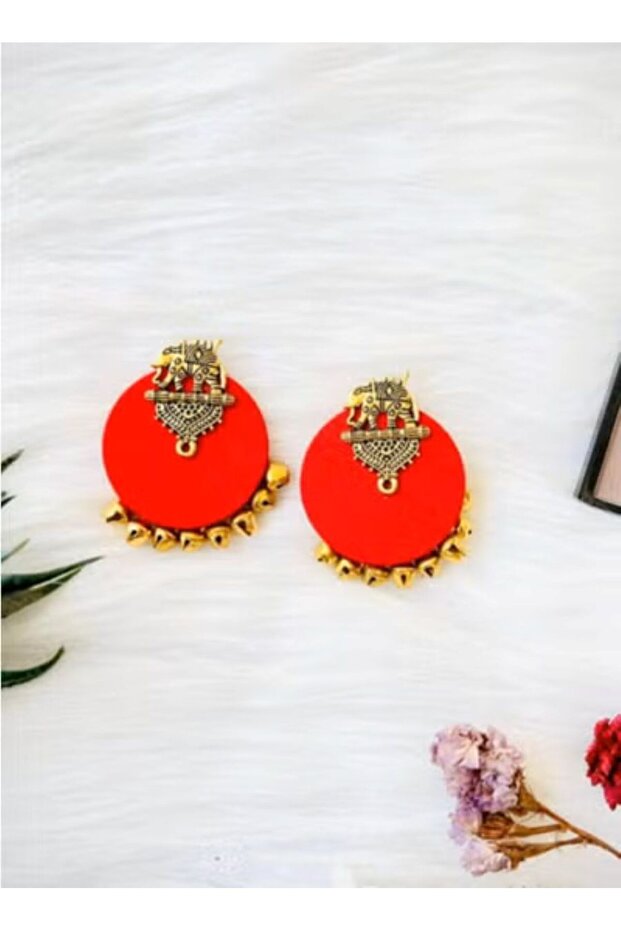 Handcrafted Indian Fabric Earrings for Women