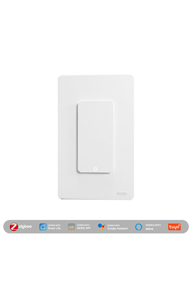 مفتاح إضاءة ذكي من MOES بتقنية Zigbee، مفتاح حائط بزر ضغط أمريكي يعمل مع Alexa Go.