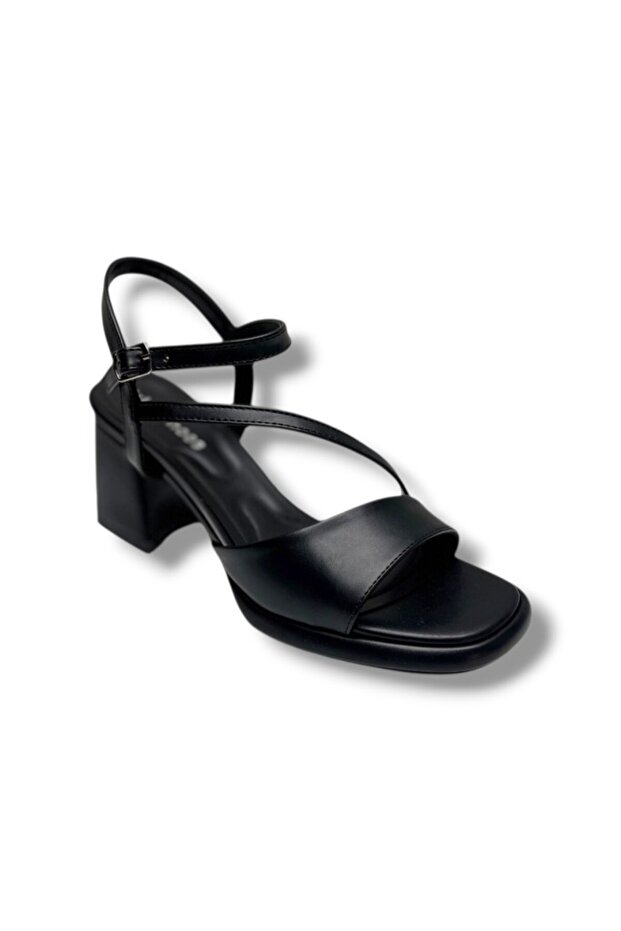 402-26 Skin Leather Anatomical Thick Heeled Women's Sandals (7cm)