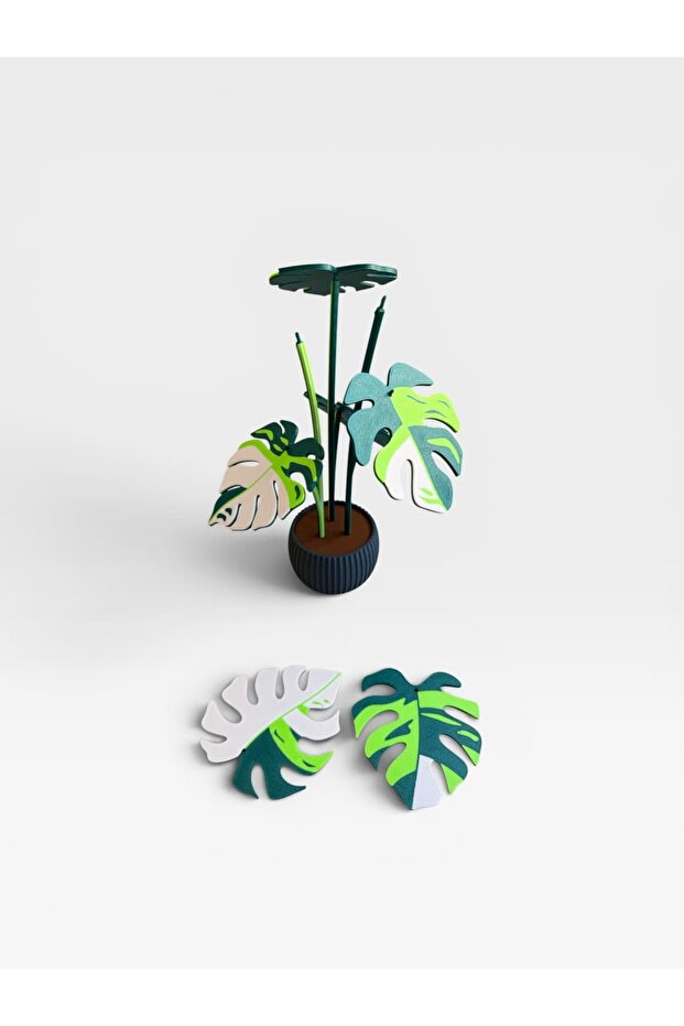Monstera Coaster Bloom – Decorative Coaster Flower Set