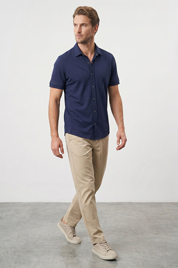 Basic Snap Fastener Modal Shirt - 2