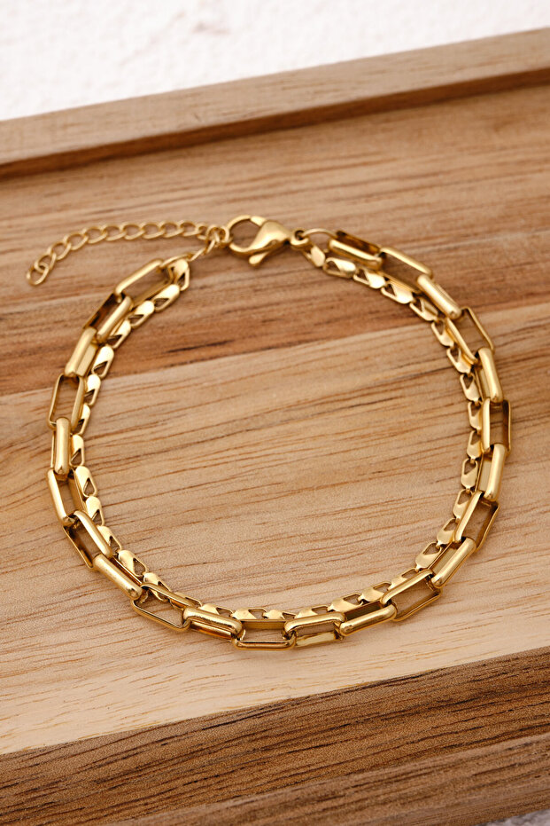 Steel Pure Bracelet Combination Chain Florya Parrot&Rectangle Bracelet 17+4Cm&21Cm