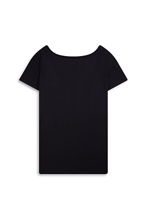 Basic Black T-Shirt with Pockets - 2