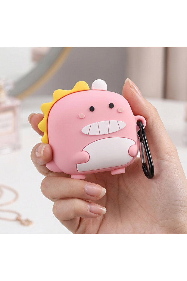 حافظة CaseOnn Galaxy Buds 4 مع شخصيات على شكل ديناصور باللون الوردي