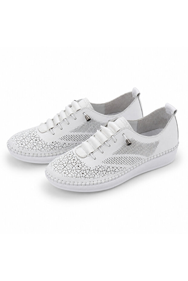 Genuine Leather Casual Women's Shoes Orthopedic Sole Laser Cut Comfortable