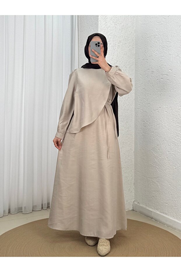 فستان كاناي برباط وحزام - ML2095 ستون