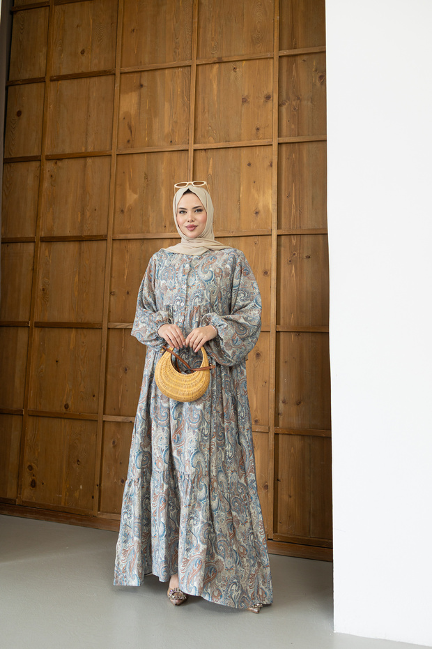 Shawl Pattern Dress - 3