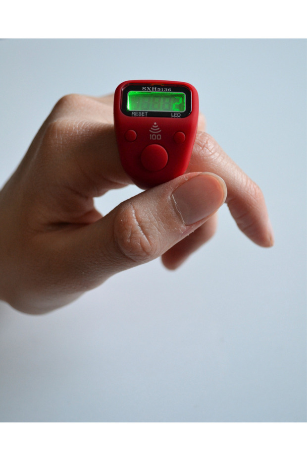 Mini Zikirmatik Ring with Light and Sound Zikirmatik Red