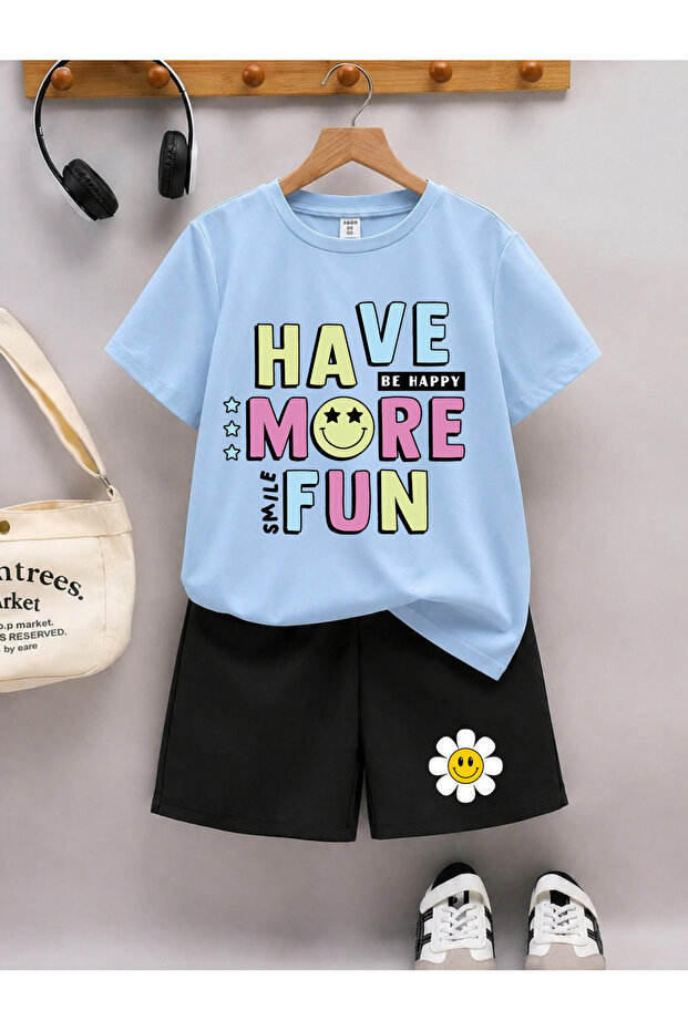 Have More Fun Printed Kids' Shorts-T-Shirt Set