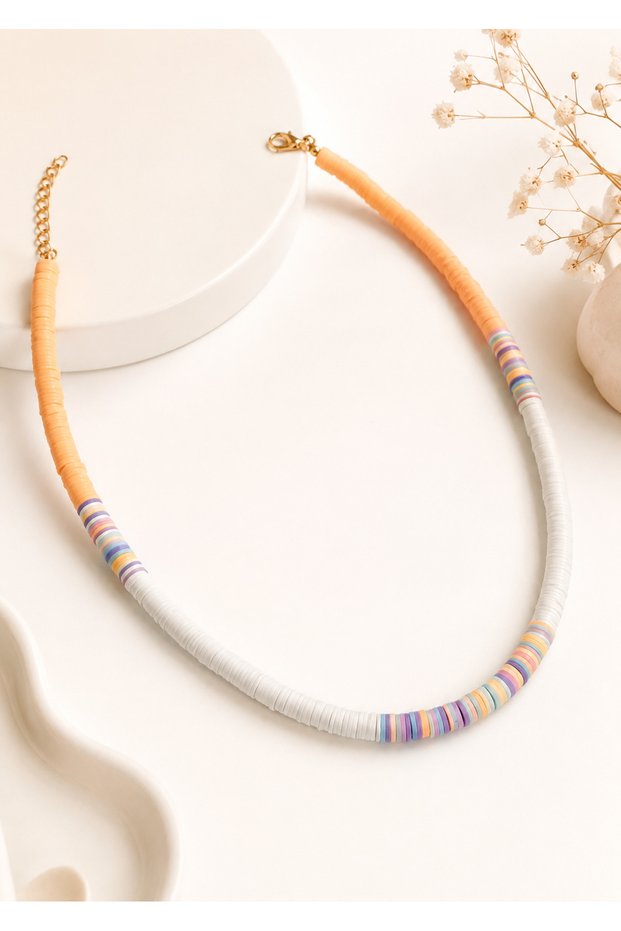Pastel Colored Fimo Choker Necklace