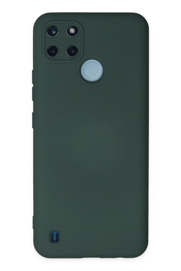 Ilkeshop New Realme C25Y Case Nano Inside Velvet Silicone - (193127) Dark Green