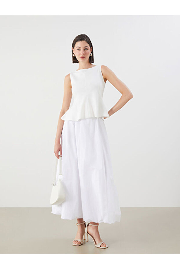 Esvab • Modern & Distinctive Waist Drawstring Poplin Balloon Skirt
