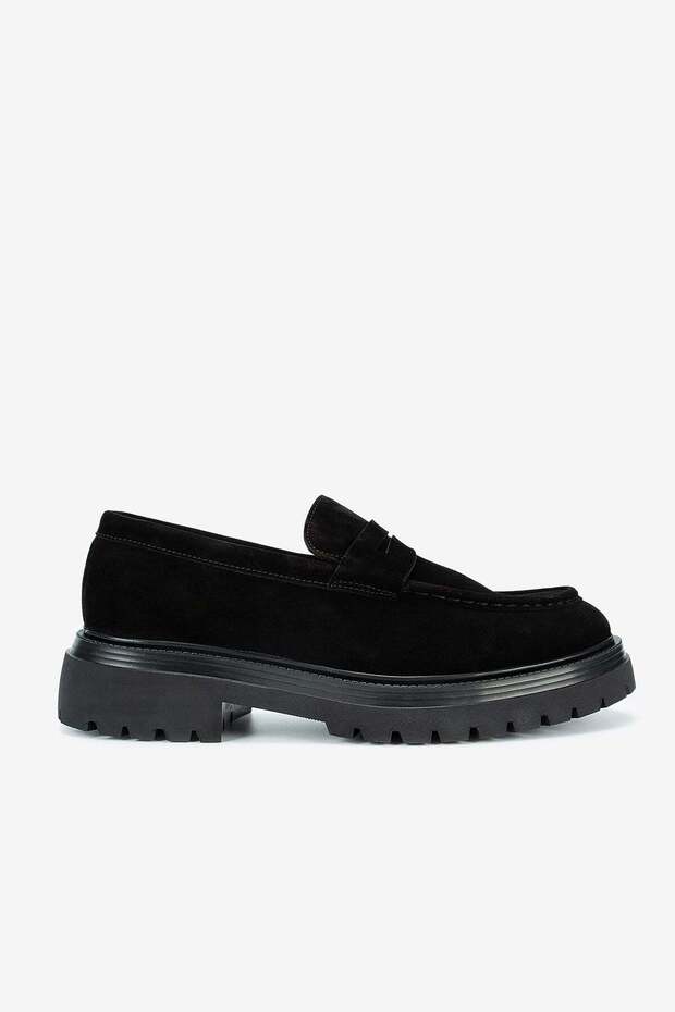 Lfr-F083-3 Suet Merdane Shoes Black