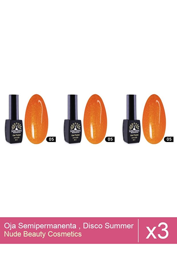 Set 3x Oja Semipermanenta , Disco Summer , 05 , 8 ml - 1
