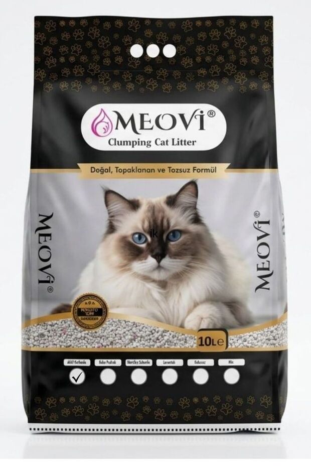 meovi Aktif Karbonlu İnce Taneli Kedi Kumu 10 Lt.