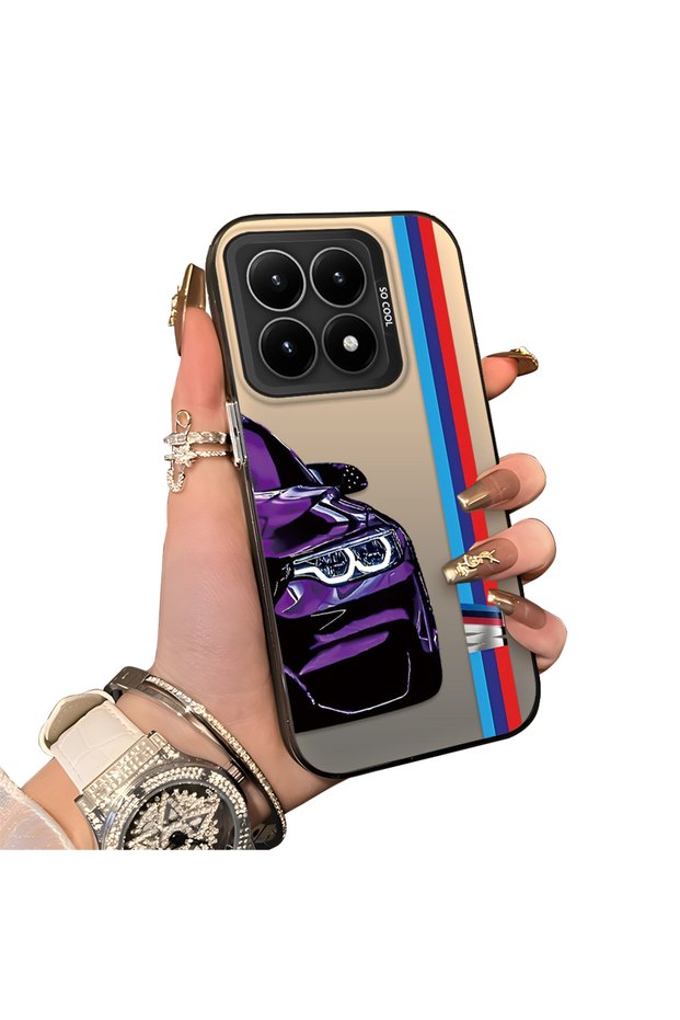 Xiaomi 15t 5g Compatible Silicone Edge Hard Back Anti-Fall Phone Case Bmw Patterned