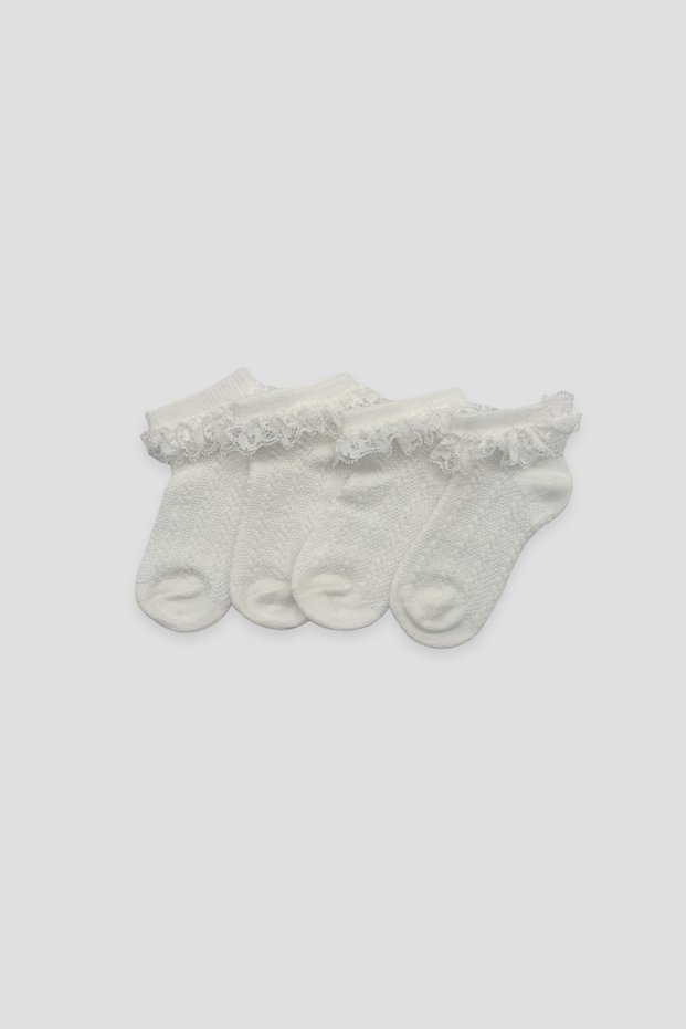 Baby Girl and Child Tulle Detailed Premium Cotton Booties Socks Set